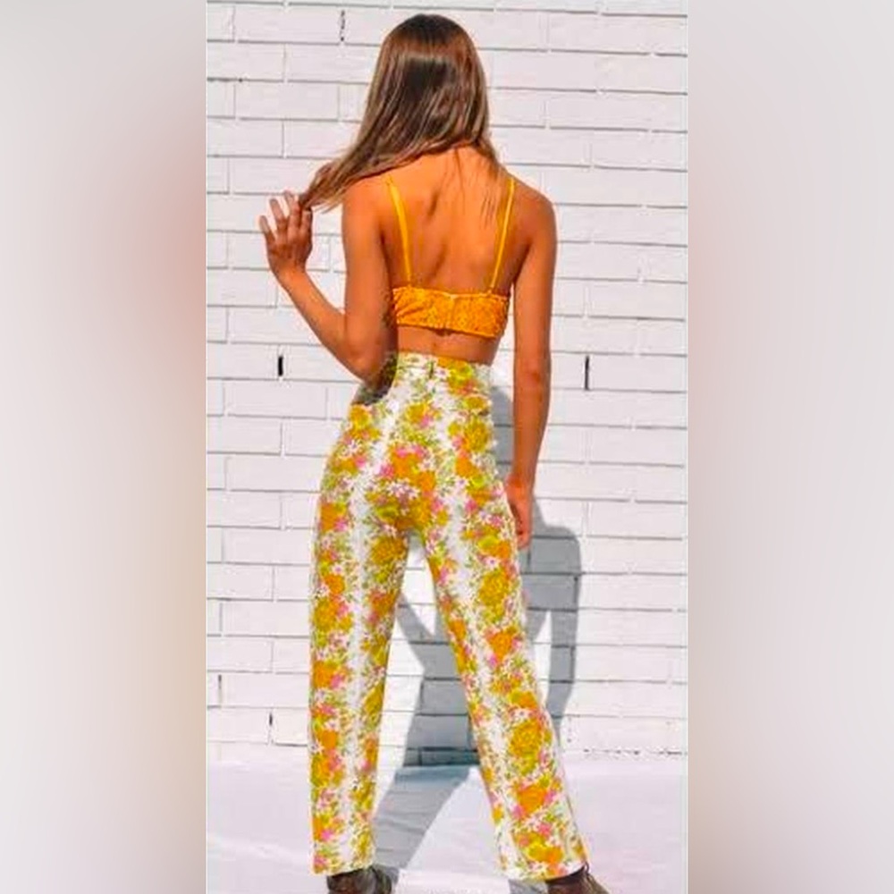 NWT Her Pony The Label Retro 70’s floral pants